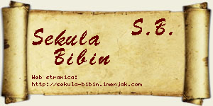 Sekula Bibin vizit kartica
